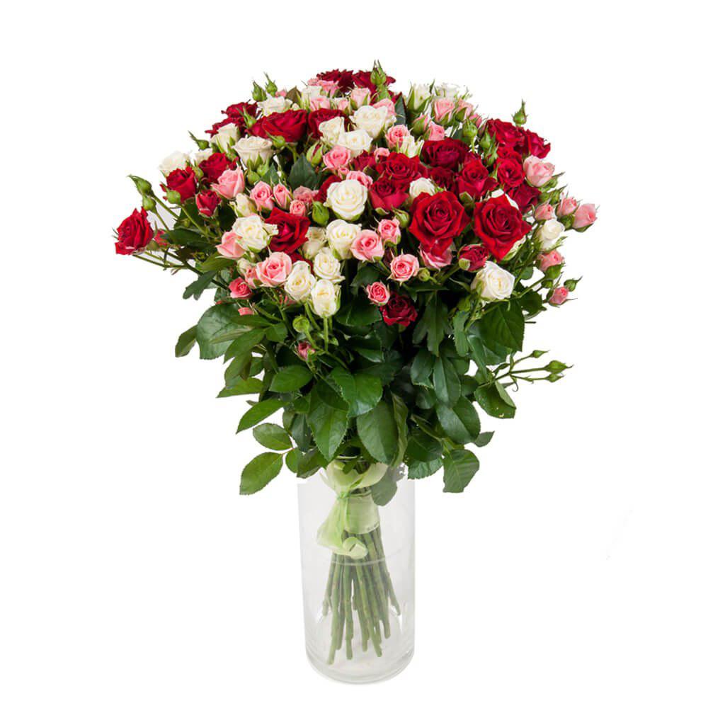 Доставка цветов барнаул бесплатной доставкой. Кустовые розы 7 штук. Подмосковные розы кустовые. Маленькие розы букет.